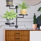 Modern Plant Decor Indoor Shelf 3 Tiered Rotating Wall Stand White Metal