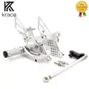 For Honda CBR300RR 2011-2016 CNC Rearset Footrest Footpeg Pedal Pegs Silver Set