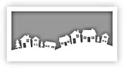 Winter Houses Christmas Stencil - Choose a Size - Laser-Cut Reusable Plastic