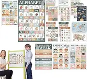 Educational Posters for Preschoolers,Bohemian Style School Learning Posters - Homeschool Supplies, Educational Emotion Training Chart for Home, School, Kindergarten
