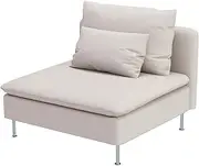 Durable Polyester Fabric Sofa Cover Compatible with IKEA SODERHAMN Chair Couch Slipcover. Sofa Not Included. (Beige, 1 Seat Section)