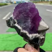 426G Rare Transparent purple Cube Fluorite Mineral Crystal Specimen/China