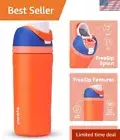 Kids FreeSip Insulated Stainless Steel Water Bottle with Straw, BPA-Free Spor...