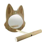 Mirror Bird Perches, Wooden Parrots Toys for Boredom, Cage Accessories for Parrots to Expend Energy, for Parakeet, Cockatiel, Lovebird, Conure, Finch, Budgies