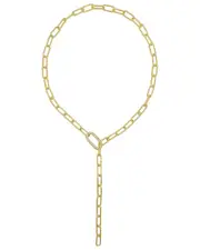 ADORNIA 14K Plated Crystal Lariat Necklace