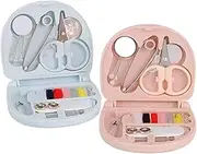 HHWRT Mini Travel Sewing Kits, Portable Sewing Box, Beginner-Friendly Organizer Set with Essential Sewing for Emergency Repairs, Permium Emergency Sewing Tool Kit with Scissors (2Pcs)