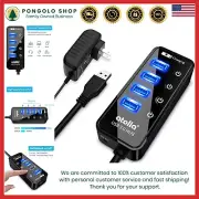 Sleek USB 3.0 Hub with 4 Data Ports & 1 Charging Port - Fast Syncing & Control