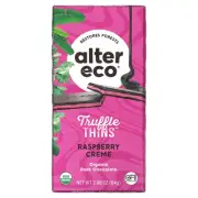 Truffle Thins, Organic Dark Chocolate Bar, Raspberry Crème, 2.96 oz (84 g)