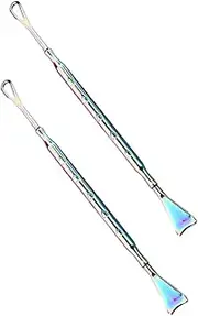 Beaupretty 2pcs Stainless Steel Tool Facial Pore Scraper for and Comedones Skincare Tool Comfortable Grip for Skin Types