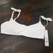 Aqua Swim NWT white eyelet bikini top ladies size medium