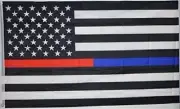 Thin Blue And Red Line Dual American Flag 3x5 FT Polyester Flag