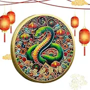 Lucky Coin 2025 Year of the Snake, Year of the Snake Commemorative Coin, Gold Plated Small Collectible Coin - Decorative Lucky Coin, Compact Collector's Coin, Coin