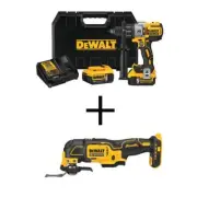 DEWALT Hammer Drill Kit 1/2" 3-Speed 20V XR Li-Ion Brushless w/ Oscillating Tool
