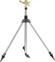 Tripod Sprinkler, 360° Rotating Heavy-Duty Zinc Alloy Sprinkler for Yard Large Area, Automatic Water Sprinkler for Lawn, Height Adjustable Stable Garden Sprinkler Irrigation System