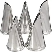 BeeSpring 5 pcs Petal Piping Nozzles Cake Decorating Tips Rose Flower Stainless Steel Icing Nozzle Pastry DIY Decorating Tools for Cake Cupcakes Cookies West Point Dessert