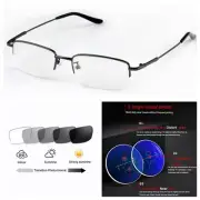 Men Gray Half Rim Memory Multifocal Progressive Photochromic Rx Reading Glasses