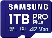 SAMSUNG PRO Plus microSD Memory Card + Adapter, 1TB MicroSDXC, Up to 180 MB/s, Full HD & 4K UHD, UHS-I, C10, U3, V30, A2 for Android Phones, Tablets, GoPRO, DJI Drone, MB-MD1T0SA/AM, 2024