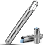 TISUR Small Titanium Pill Case,Keychain Pill Holder, Portable Pill Box Container