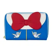 Snow White & The Seven Dwarfs 1937 Faux Leather Bow Zip Around Wallet Purse