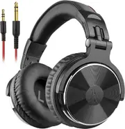 OneOdio Pro-10 Wired Over Ear Headphones Hi-Res Studio Monitor & Mixing DJ Stereo Headsets with 50mm Drivers and 3.5mm/6.35mm Jack for AMP Computer Recording Podcast Keyboard Guitar Piano - Black