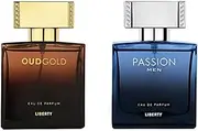 Liberty LUXURY Passion & Oud Perfume for Men Combo Pack, Valentine Gift Pack, Long Lasting Smell, Eau de Parfum(EDP) - Gift Set for Men 100ml(Passion 50ml & Oud 50ml)