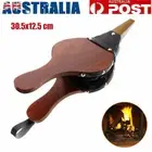 Vintage Wood Leather Hearth Fire Place Starter Bellows Air Blower Manual Fan AU