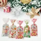 Santa Claus Baking Packaging Christmas Candy Bags Cellophane Cookies Storage
