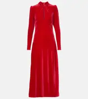 [Ganni] Ganni Velvet jersey midi dress AU 12 red
