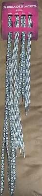 LACETS SHOE LACES 4-PR/4-LENGTHS SKULL & CROSSBONES BLACK/WHITE SO COOL!!
