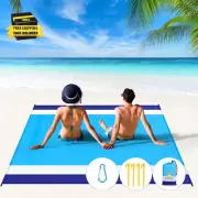 Beach Blanket Waterproof Sandproof 78''×81'' 1-7 Adults Oversized Lightweight La