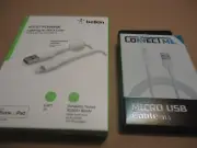 Belkin Boost Charge Lightning to USB-A Cable - 2M + CONNECT ME MICRO USB 1M.