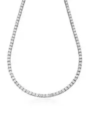 CRISLU NEW CLASSIC TENNIS NECKLACE FINISHED IN PURE PLATINUM - 16"