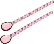 JECOMPRIS 2pcs Long Glass Coffee Spoon Unique Spiral Design Mixing Spoon for Stirring Coffee Milk Tea Desserts and for Daily Use