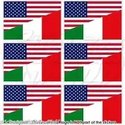 USA America & ITALY American-Italian Flag Mobile Cell Phone Mini Sticker 1,6" x6
