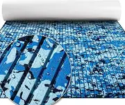 FOCEAN Boat Flooring EVA Foam Boat Decking Marine Flooring Camo Brushed Non-Slip Self-Adhesive Marine Mats for Boats Yacht Kayak RV Swimming Pool 94.5"x15.7", Ocean Camo