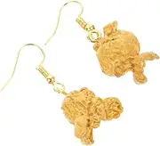 [VALICLUD] Popcorn Eardrops Fake Funny Spoof Personalized Small Beautiful Jewelry Earring for Woman (yellow Ear Hook Pattern)