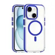 For Iphone 15 Dual-Colour Magsafe Tpu Hybrid Clear Pc Shockproof Phone Case