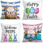 Easter Pillow Covers, Easter Decorations Indoor Pillow Covers 18x18 Set of 4 Bun