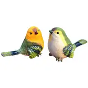 Funny Garden Bird Statue Indoor Outdoor Statues Yard Art Figurines for Patio Lawn House (Yellow+Green)