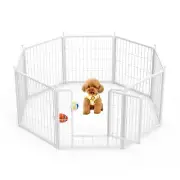 Dog Playpen 24" Height 8 Panels Heavy Duty Dog Pen for Puppies/Small Dogs White