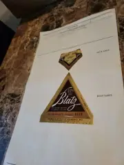 1963 Blatz Beer 12oz beer bottle label military use George paper work pabst wi
