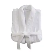 Canningvale Lusso Unisex Cotton Terry Durable Soft Plush Bathrobe White