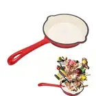 AU Deep Frying Pan Cast Iron Enamel Double Layers Nonstick Long Handle D