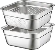 Homoyoyo Rinsing Colander Sink Colander Fruit Wash Basket Rice Strainer Bowl Mesh Strainer Set Drain Basket for Kitchen