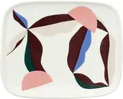 marimekko Plate Square 2022FALL 5.9 x 4.7 inches (15 x 12 cm) Berry Berry White x Dark Wine Plate 71851 153 [Parallel Import]