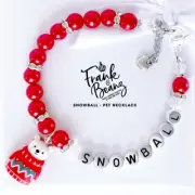 Quality Handmade Snowball Christmas Dog Necklace Cat Collar Luxury Pet Jewelry
