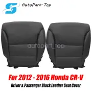 For 2012-2016 Honda CR-V Both Driver + Passenger Bottom Seat Cover Leather Black