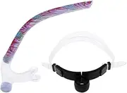 Front Snorkel for Swimmers Swimming Training - Center Mount Easy Breath Comfortable Silicone Mouthpiece Swim Snorkel Tube with Adjustable Head Strap AOD