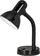 EGLO Basic Table Lamp, Desk Lamp, Children, Reading Lamp, Gooseneck, Flexible Desk Lamp, Black Bedside Lamp with E27 Socket