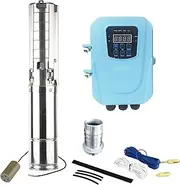 Solar DC 1HP Submersible Water Pump with Digital MPPT Controller, 4" Stainless Steel 304 Impeller, 96V DC Brushless Motor Garden Irrigation